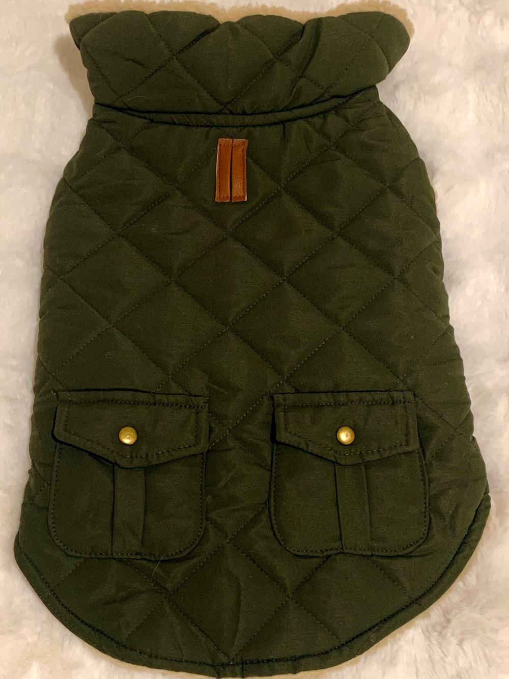 Green Puff Dog Coat M